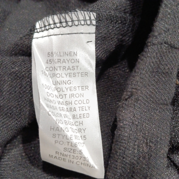 UMGEE Peasant Blouse Ballon Sheer Sleeve Plunge Neck Casual Top Gold Accent Sz M - Picture 10 of 12